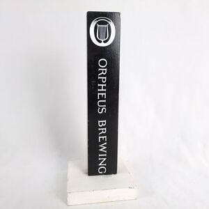 Orpheus Brewing Wooden Beer Tap Handle on Stand 8.75" Atlanta Georgia Brewery